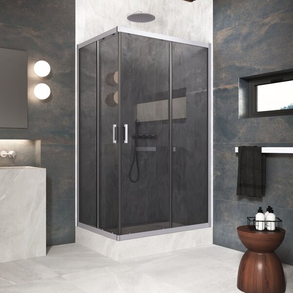 Душевой уголок Vegas Glass ZA-F Protec 120*110 07 07 стекло графит, профиль матовый хром, 120х110 см
