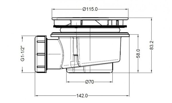 Сифон для душевых поддонов с гидрозатвором универсальный BelBagno BB-01-90