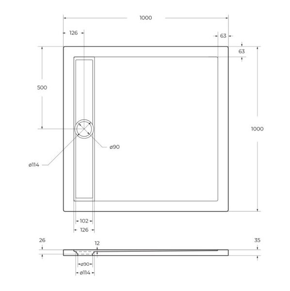 Акриловый поддон BelBagno TRAY-BB-DUE-A-100-4-W0