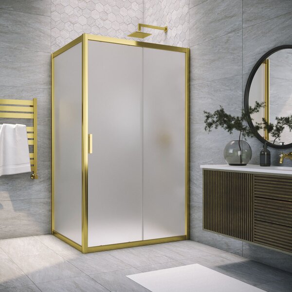 Душевой уголок Vegas Glass ZP+ZPV TUR NOVO 155*75 09 10 стекло сатин, профиль золото, 155х75 см