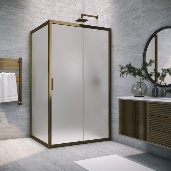 Душевой уголок Vegas Glass ZP+ZPV TUR NOVO 160*95 05 10 стекло сатин, профиль бронза, 160х95 см