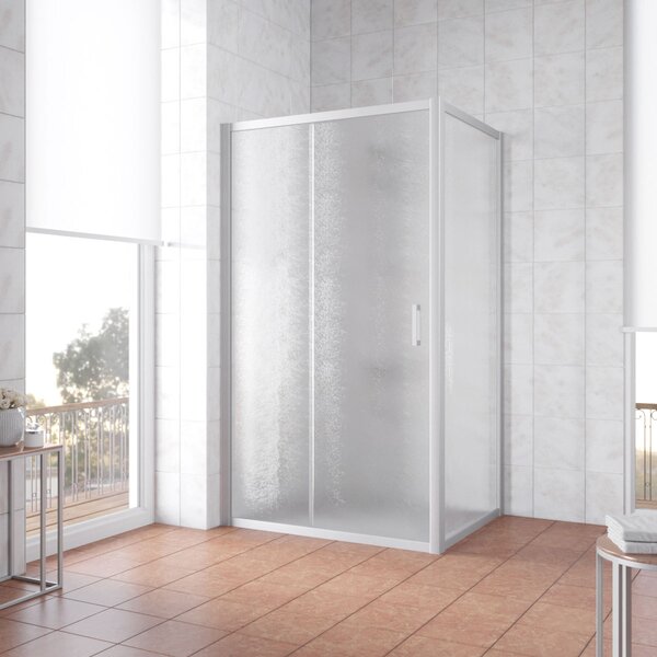 Душевой уголок Vegas Glass ZP+ZPV NOVO h2000 165*70 07 02 стекло шиншилла, профиль матовый хром, 165х70 см