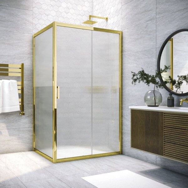 Душевой уголок Vegas Glass ZP+ZPV TUR NOVO 175*90 09 Moru стекло Moru, профиль золото, 175х90 см