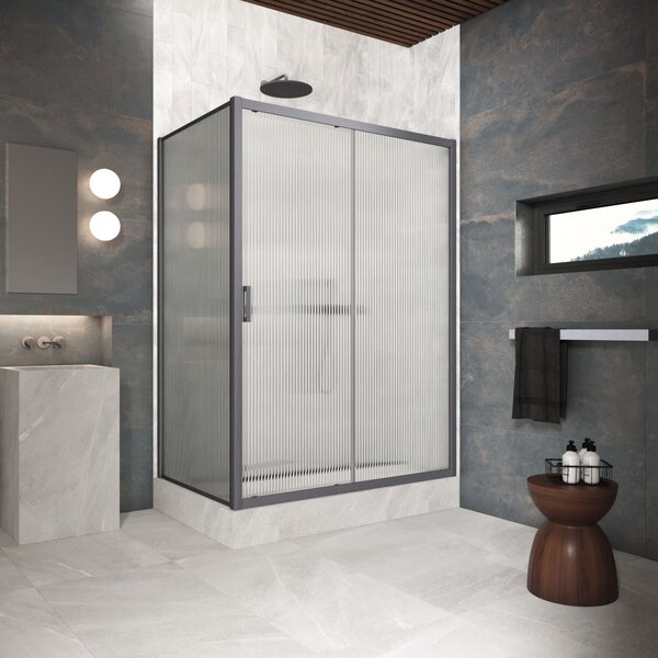 Душевой уголок Vegas Glass ZP+ZPV Protec h1900 120*80 06 Moru стекло Moru, профиль вороненая сталь, 120х80 см