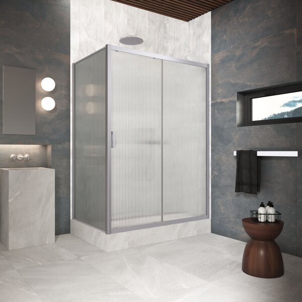 Душевой уголок Vegas Glass ZP+ZPV Protec 145*85 07 Moru стекло Moru, профиль матовый хром, 145х85 см