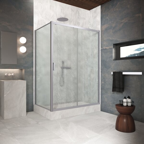 Душевой уголок Vegas Glass ZP+ZPV Protec 165*70 07 02 стекло шиншилла, профиль матовый хром, 165х70 см