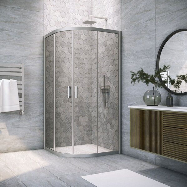Душевой уголок Vegas Glass ZS NOVO h2000 110 07 07 стекло графит, профиль матовый хром, 110х110 см