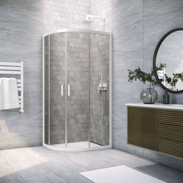 Душевой уголок Vegas Glass ZS-F NOVO h2000 110*100 01 07 стекло графит, профиль белый, 110х100 см