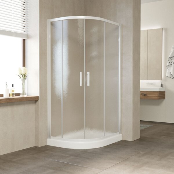 Душевой уголок Vegas Glass ZS-F NOVO h2000 110*100 01 02 стекло шиншилла, профиль белый, 110х100 см