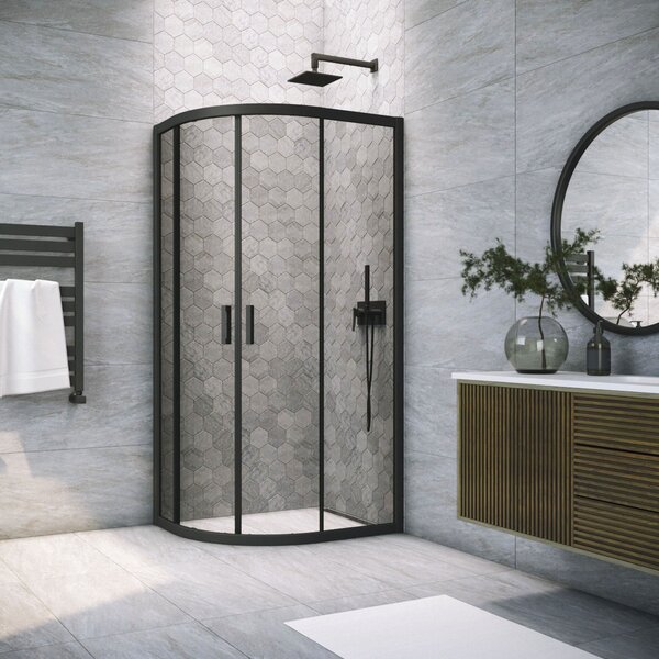 Душевой уголок Vegas Glass ZS-F NOVO h2000 110*100 02М 07 стекло графит, профиль черный, 110х100 см
