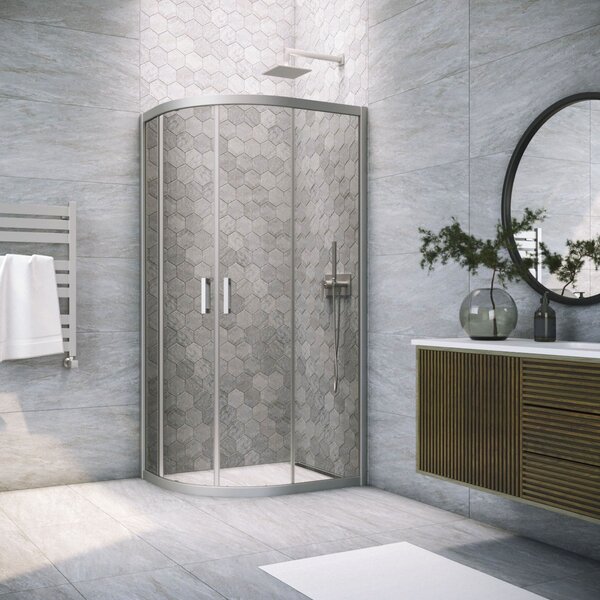 Душевой уголок Vegas Glass ZS-F NOVO h2000 110*100 07 07 стекло графит, профиль матовый хром, 110х100 см