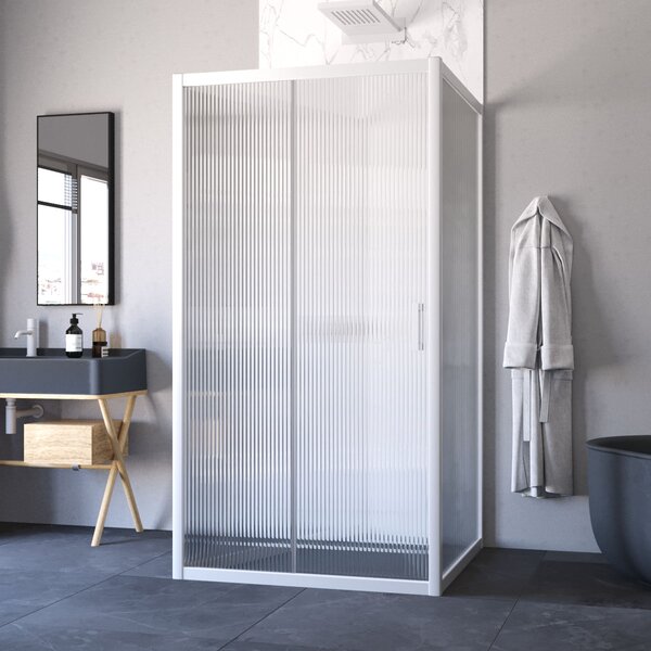 Душевой уголок Vegas Glass ZP-U NOVO h2000 100*100 01 Moru стекло Moru, профиль белый, 100х100 см
