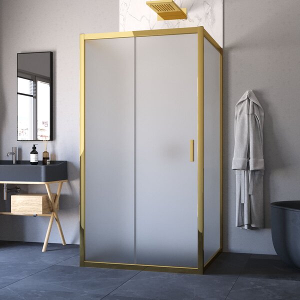 Душевой уголок Vegas Glass ZP-U TUR NOVO 120*90 09 10 стекло сатин, профиль золото, 120х90 см