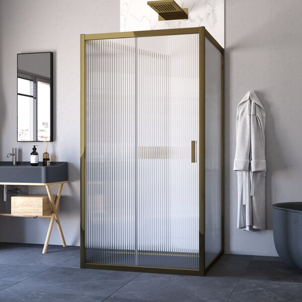 Душевой уголок Vegas Glass ZP-U TUR NOVO 120*100 05 Moru стекло Moru, профиль бронза, 120х100 см