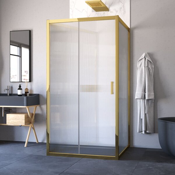 Душевой уголок Vegas Glass ZP-U TUR NOVO 120*100 09 Moru стекло Moru, профиль золото, 120х100 см