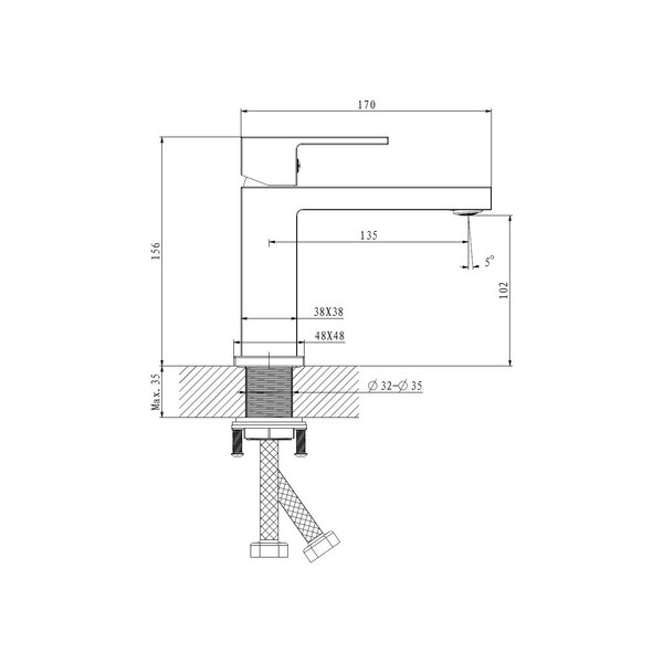 Смеситель для раковины BELZ B10672-7, черный