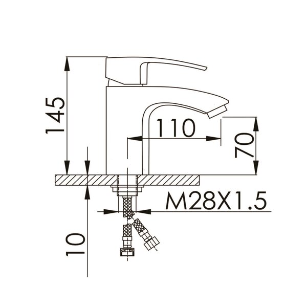 Смеситель для раковины D-Lin 365-A D110365-A, черный