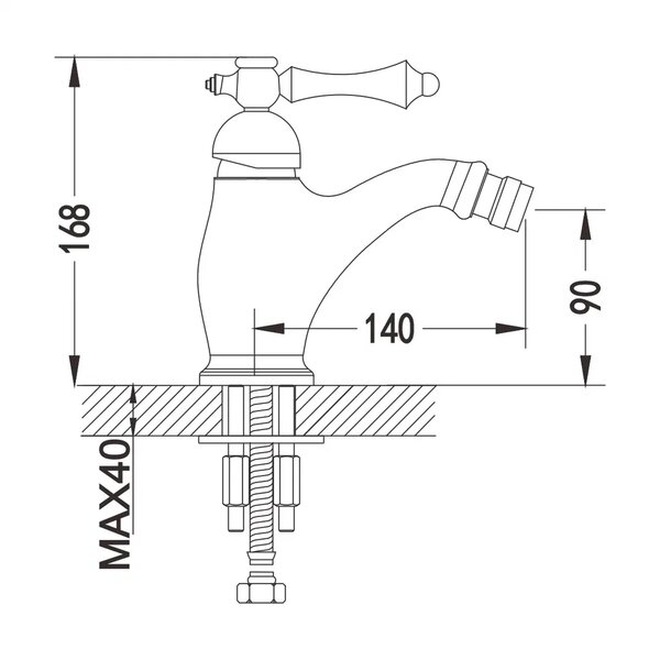 Смеситель для биде Rose R0107Q, бронза