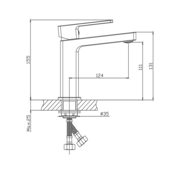Смеситель для раковины Haiba HB10615, хром