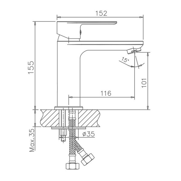 Смеситель для раковины Haiba HB10505, хром