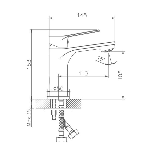 Смеситель для раковины Haiba HB10559, хром