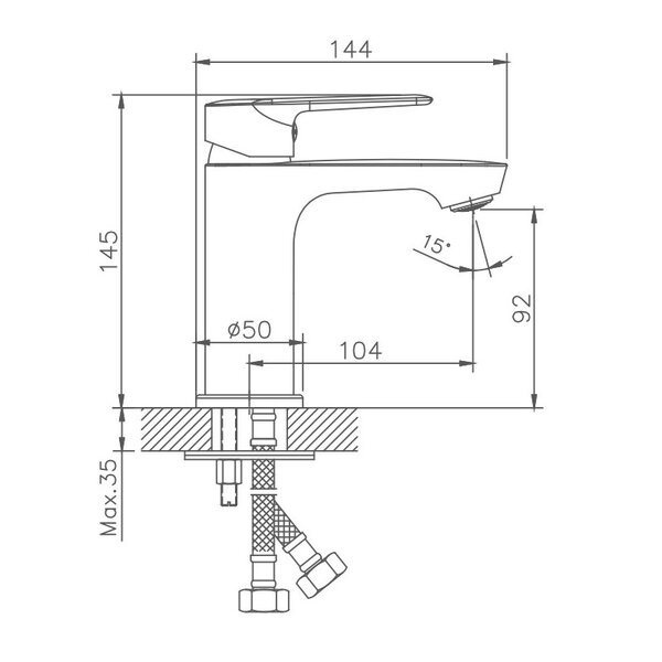 Смеситель для раковины Haiba HB10563, хром