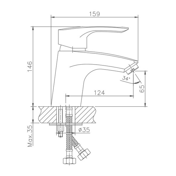 Смеситель для раковины Haiba HB1066, хром