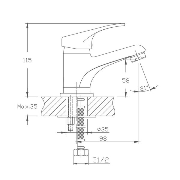 Смеситель для раковины Haiba HB1013, хром