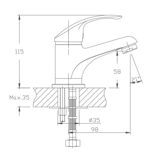 Смеситель для раковины Haiba HB1036, хром