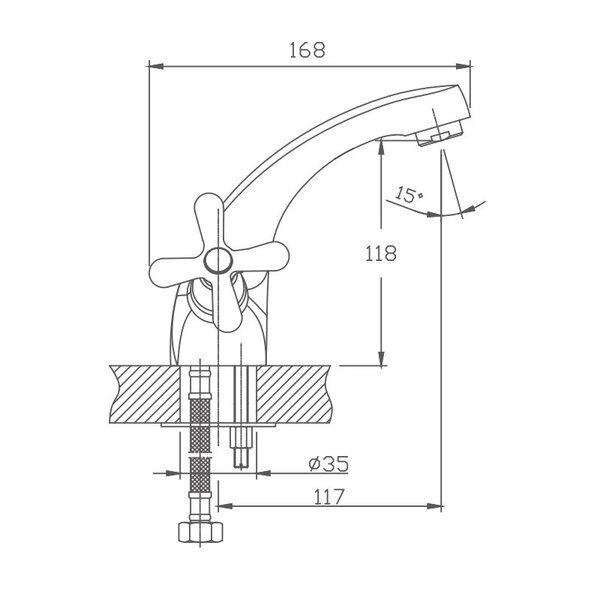 Смеситель для раковины Haiba HB1025, хром
