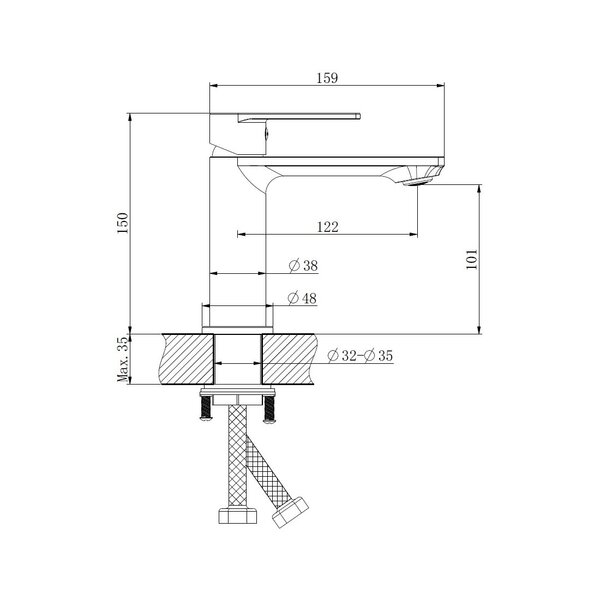 Смеситель для раковины Haiba HB10639, хром