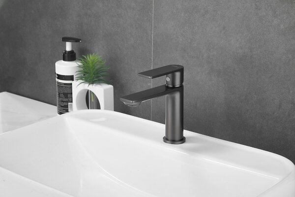 Смеситель для раковины Haiba HB10639-3, оружейная сталь