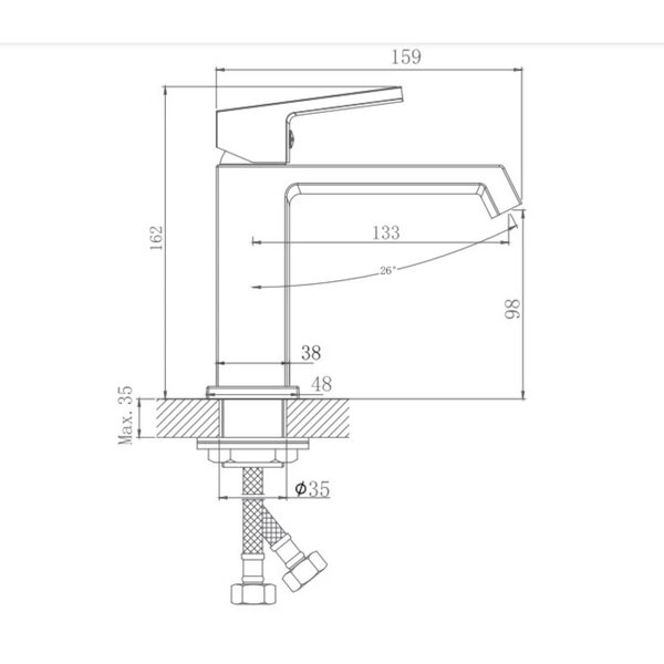 Смеситель для раковины HB10575-5, матовое золото