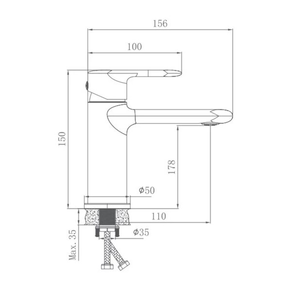 Смеситель для раковины HB10564-7, черный
