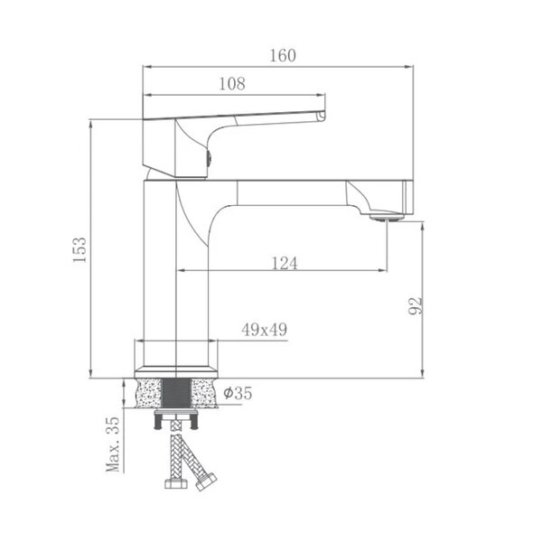 Смеситель для раковины HB10512-7, черный