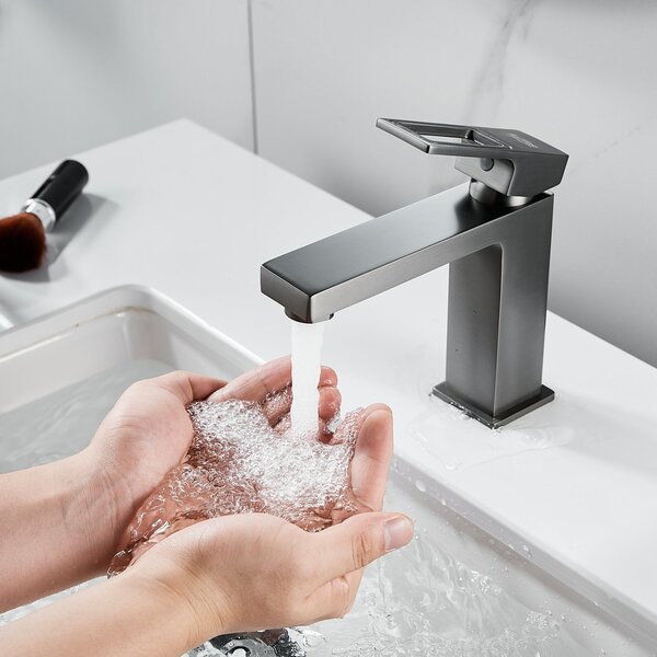 Смеситель для раковины Raffine F0196T, оружейная сталь
