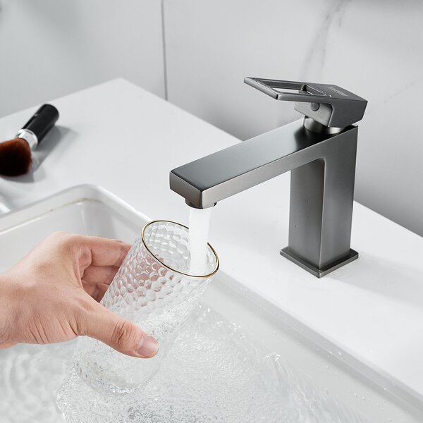 Смеситель для раковины Raffine F0196T, оружейная сталь