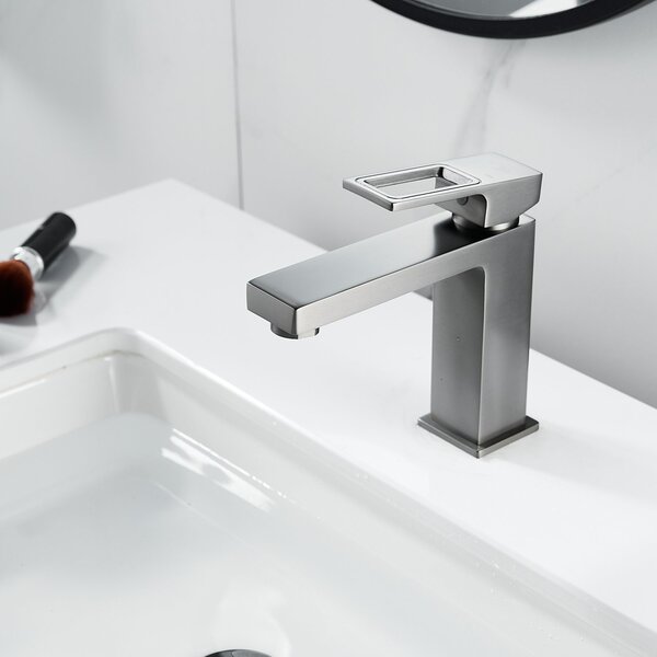 Смеситель для раковины Raffine F0196T, оружейная сталь