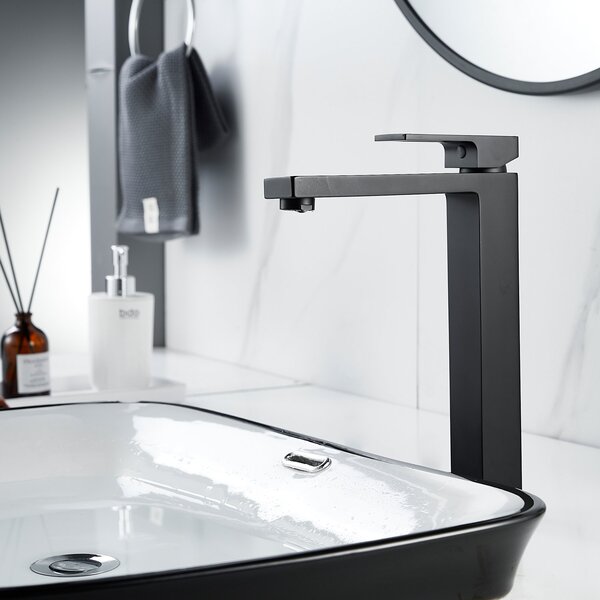Смеситель для раковины высокий  Raffine F1196H, черный