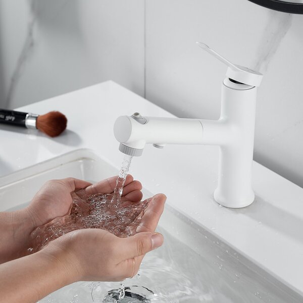 Смеситель для раковины многофункциональный Raffine F281C, белый