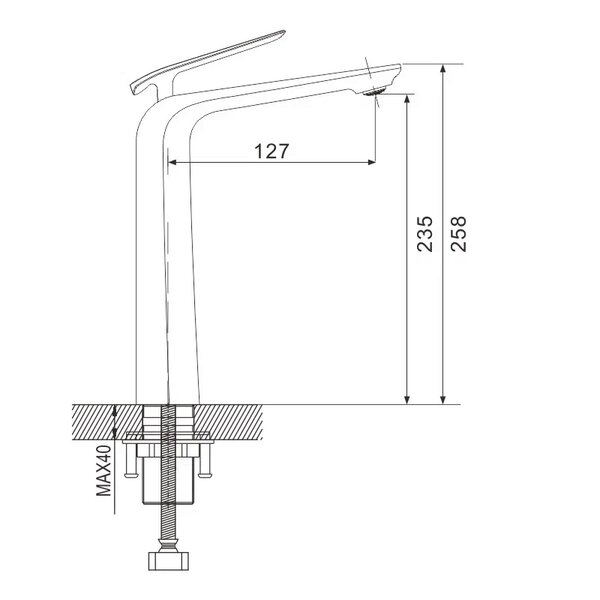 Смеситель для раковины Rose R13F R1311F, белый/хром
