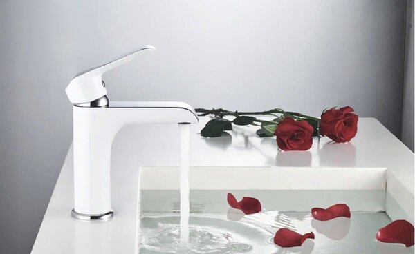 Смеситель для раковины Rose R21F R2101F, белый/хром