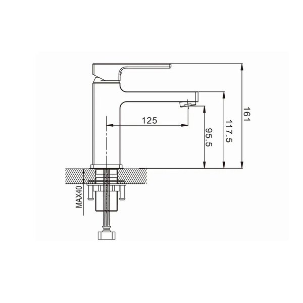 Смеситель для раковины Rose R10H R1001H-1, черный