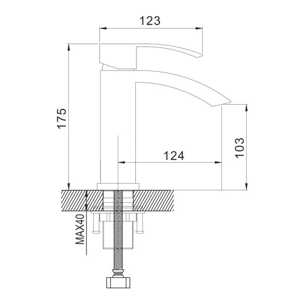 Смеситель для раковины Rose R15T R1501T, оружейная сталь