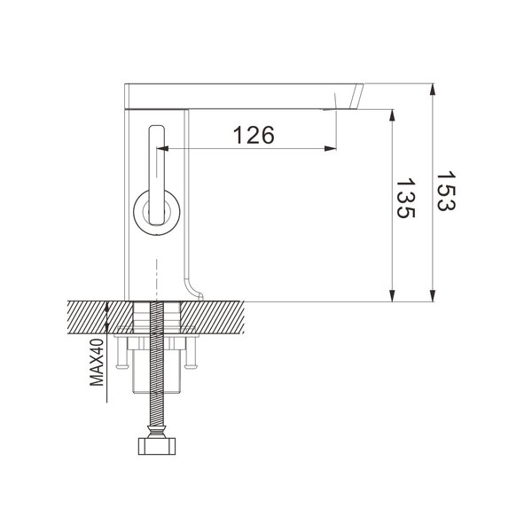 Смеситель для раковины Rose R18T R1801T, оружейная сталь