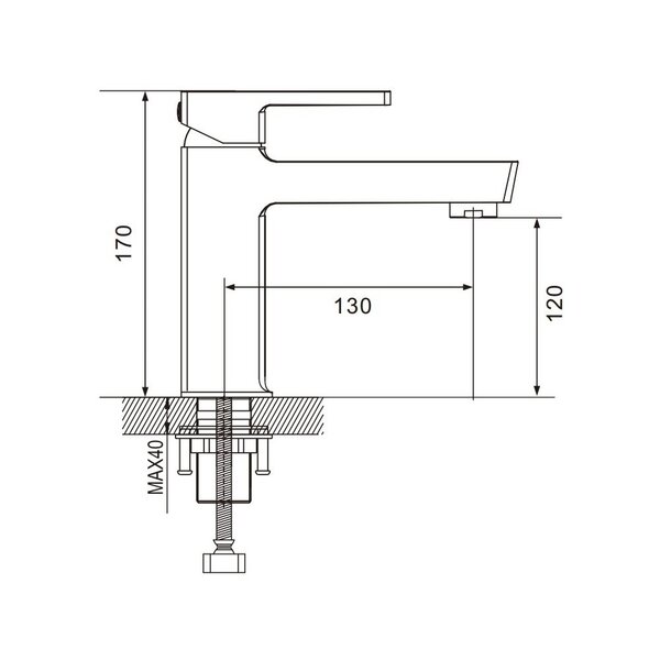 Смеситель для раковины Rose R1801C-1, белый