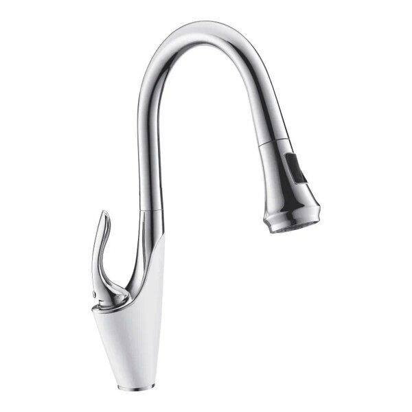 Смеситель для кухни Rose R123F, белый/хром