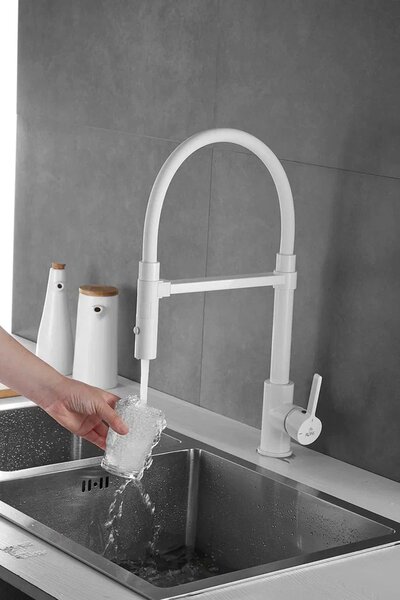 Смеситель для кухни Rose R133C, белый