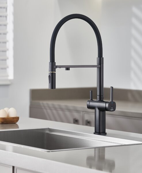 Смеситель для кухни с подключением фильтра воды Rose R358H, черный