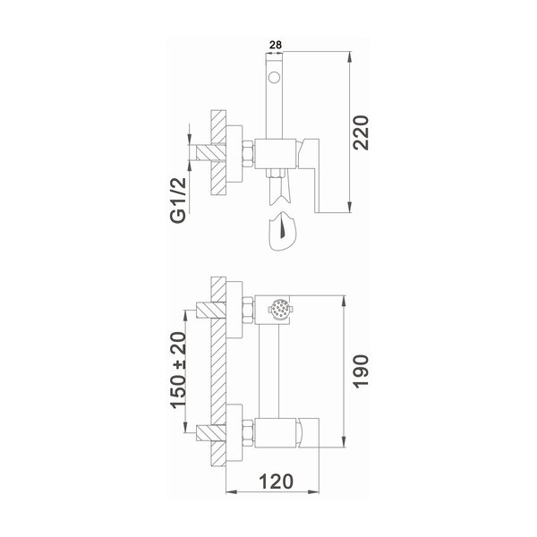 Гигиенический душ со смесителем D-Lin D180202-S, графит